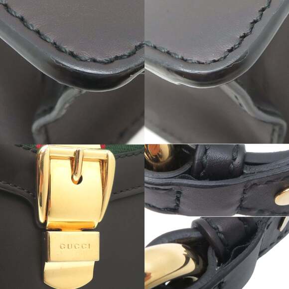 GUCCI Black Leather Sylvie Shoulder Bag - Picture 9 of 9